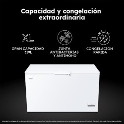 Congelador Horizontal Haier HCE321T Blanco Capacidad de 319 Litros