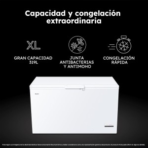 Congelador Horizontal Haier HCE321T Blanco Capacidad de 319 Litros