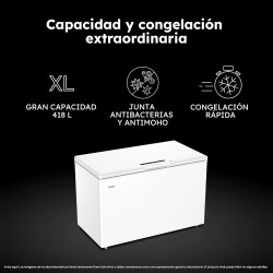 Congelador Horizontal Haier HCE420E Blanco Capacidad de 418 Litros