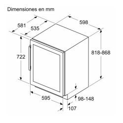 Einbau-Weinkühlschrank Siemens KU21WAHG0 für 44 Flaschen 82x60x58cm 120 Liter