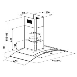 Dekorative Dunstabzugshaube Orbegozo DS 60190 IN