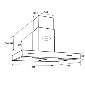Dekorative Dunstabzugshaube Orbegozo DS 56170 B IN