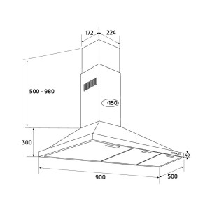 Dekorative Dunstabzugshaube Orbegozo DS 48190 B IN
