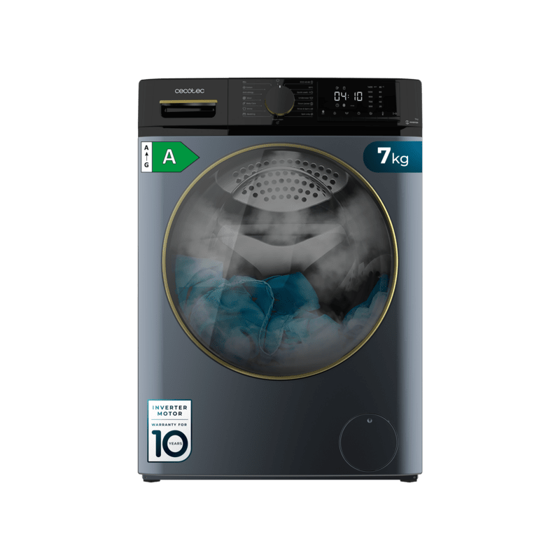Lavadora Cecotec Bolero DressCode 7610 Inverter Ice Blue A 7 Kg de Capacidad