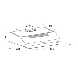 Dunstabzugshaube Standard Konventionell Orbegozo ST 07260 D BL