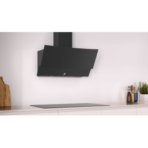 Dekorative schräge Dunstabzugshaube Balay 3BC585GN Schwarzes Glas 80cm