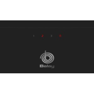 Dekorative schräge Dunstabzugshaube Balay 3BC585GN Schwarzes Glas 80cm