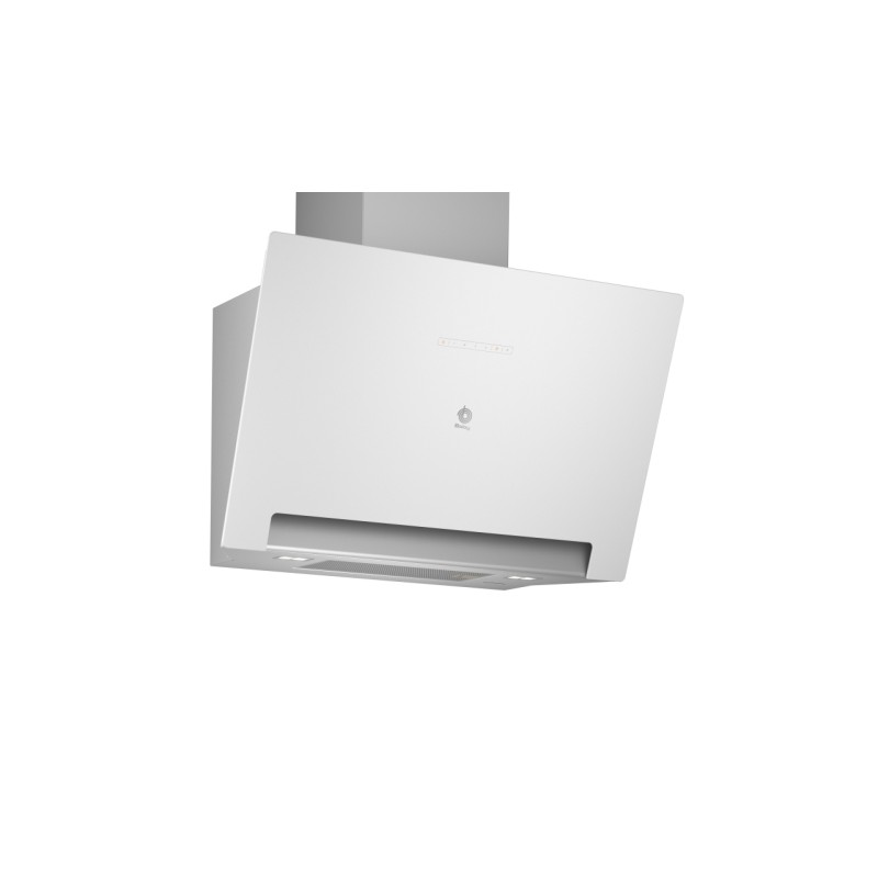Campana Extractora Decorativa Inclinada Balay 3BC587LB Cristal Blanco 80cm
