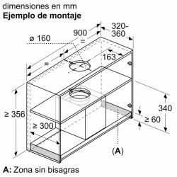 Dunstabzugshaube Balay 3BD997GN Integrierbar dekorative Schwarzes Glas 90 cm