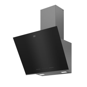 Schräge dekorative Dunstabzugshaube Beko BHCA66641BBHS Black Crystal 60cm