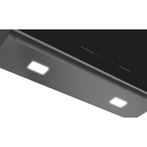 Schräge dekorative Dunstabzugshaube Beko BHCA96641BBHS Black Crystal 90cm