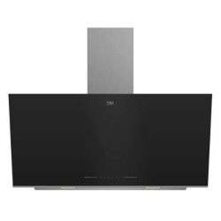 Schräge dekorative Dunstabzugshaube Beko BHCA96641BBHS Black Crystal 90cm