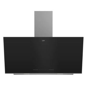 Schräge dekorative Dunstabzugshaube Beko BHCA96641BBHS Black Crystal 90cm