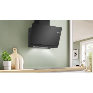 Dekorative schräge Dunstabzugshaube Bosch DWK81AN60 Schwarzes Glas 80cm
