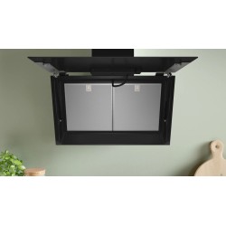 Dekorative schräge Dunstabzugshaube Bosch DWK81AN60 Schwarzes Glas 80cm