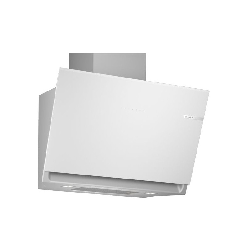 Campana Extractora Decorativa Inclinada Bosch DWK81AN20 Cristal Blanco 80cm