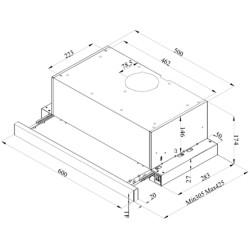 Dunstabzugshaube Ausziehbares Teleskop Beko HNT61311X Stahl Inox 60cm