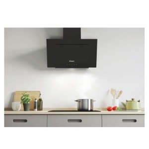 Dunstabzugshaube Dekorativ geneigt Bosch DWK81AN60 schwarzem Glas 80cm