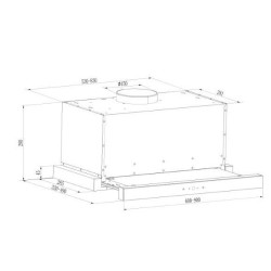 Herausziehbare Teleskop-Dunstabzugshaube Corbero ANETO660X Edelstahl/Schwarz 60cm