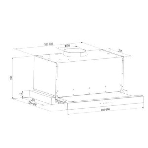 Herausziehbare Teleskop-Dunstabzugshaube Corbero ANETO660X Edelstahl/Schwarz 60cm