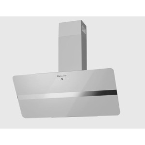 Dekorative schräge Dunstabzugshaube Corbero VICTORIA960W Weißes Glas 90cm
