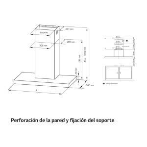 Campana Extractora Decorativa LG HCEZ3626S Acero Inox 90cm