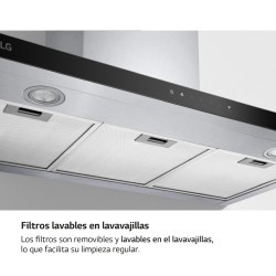 Campana Extractora Decorativa LG HCEZ3626S Acero Inox 90cm