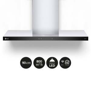 Campana Extractora Decorativa LG HCEZ3626S Acero Inox 90cm