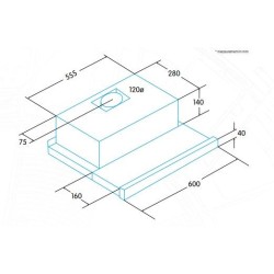 Dunstabzugshaube Ausziehbares Teleskop Edesa ECT6411X Inox 60cm