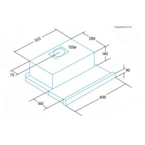Dunstabzugshaube Ausziehbares Teleskop Edesa ECT6411X Inox 60cm