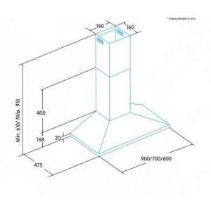 Dunstabzugshaube Dekorativ  Edesa ECP7411X Stahl Inox 70cm