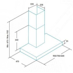Dunstabzugshaube Dekorativ Edesa ECB6411X Acero Inox 60cm