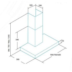 Dunstabzugshaube Dekorativ  Edesa ECB6611X Acero Inox 60cm