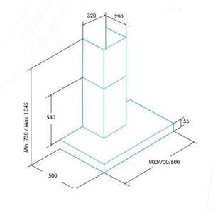 Dunstabzugshaube Dekorativ  Edesa ECB6611X Acero Inox 60cm