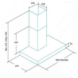 Campana Extractora Decorativa Edesa ECB7411X Acero Inox 70cm