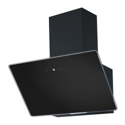 Campana Extractora Decorativa Inclinada Midea MH90A3200BES Cristal Negro 90cm