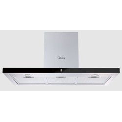 Campana Extractora Decorativa Midea MH90B4300BES Cristal negro/Inox 90cm