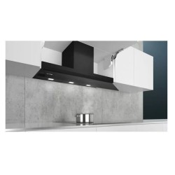 Dunstabzugshaube Dekorativ Integriert Siemens LJ97BAM60 schwarzem Glas 90cm
