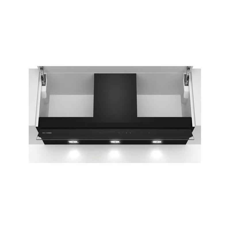 Dunstabzugshaube Dekorativ Integriert Siemens LJ97BAM60 schwarzem Glas 90cm
