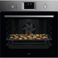 Pyrolytischer Backofen AEG OS6PB51AM Multifunktionsgerät mit AirFry 71 Liter Fassungsvermögen Edelstahl Infinity