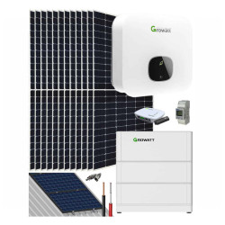 Einphasiges Solar-Set Growatt 5000W 25kWh/Tag + 12 Solarmodule + 2 Batterien