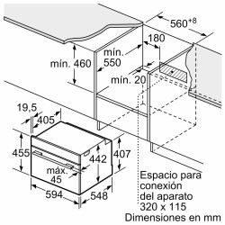 Horno Multifunción Compacto Pirolítico Bosch CBG7741B1 47 Litros de Capacidad Hidrolítico