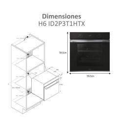 Multifunktionsofen Haier H6ID2P3T1HTX 78 Liter der hydrolytischen Kapazität