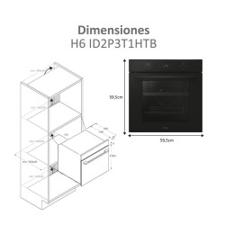 Multifunktionsofen Haier H6ID2P3T1HTB 78 Liter der hydrolytischen Kapazität