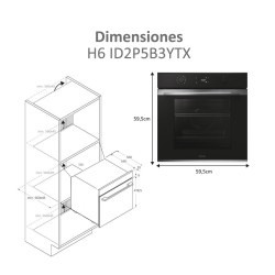 Pyrolytischer Multifunktionsofen Haier H6ID2P5B3YTX 78 Liter der hydrolytischen Kapazität