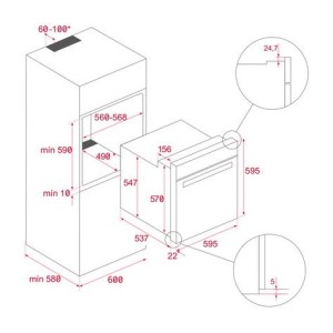 Pyrolytischer Multifunktionsofen Teka HSB6250P Blanco 71 Liter der hydrolytischen Kapazität