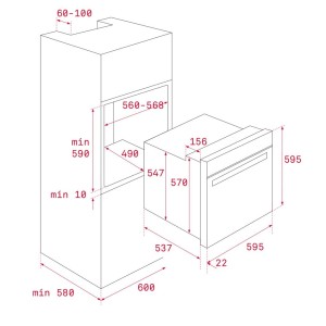 Multifunktionsofen Teka HLB8400BK Schwarzer Kristall 70 Liter hydrolytische Kapazität