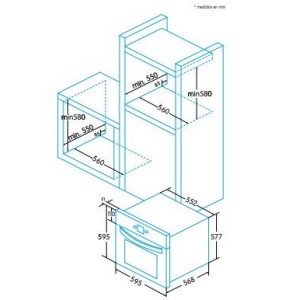 Horno Multifunción Edesa EOE7040BK 80 Litros de Capacidad