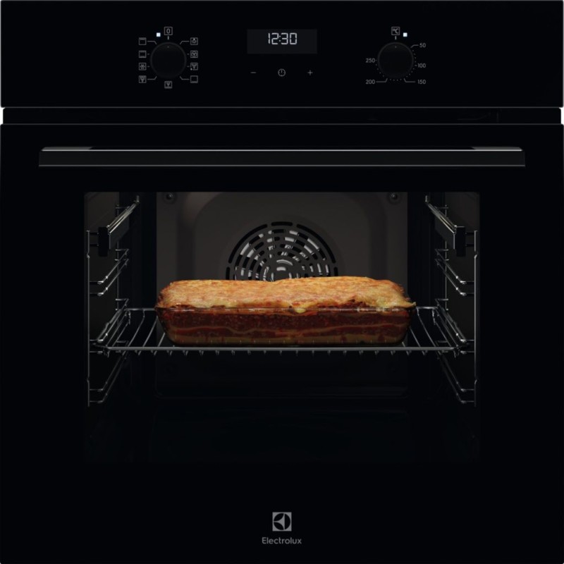 Multifunktionsofen Electrolux OEF5H50BK Schwarzes Glas 72 Liter Kapazität