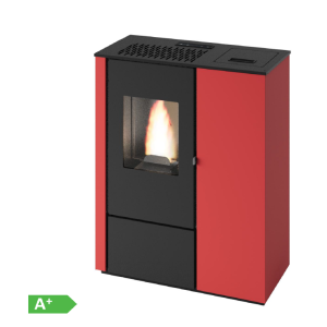 Pelletofen CARMEN SLIM 8 kW Pelletheizung A+ Rot